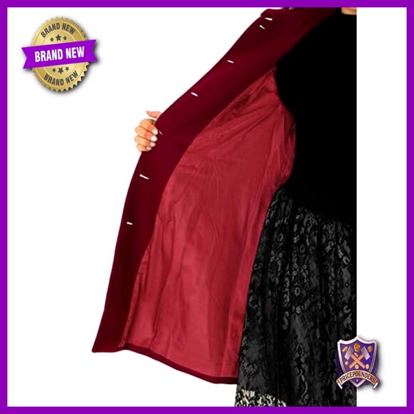 Plus Size Pea Coat Peter Pan Collar Single Breasted Long Winter Coat Elegant - Picture 5 of 6